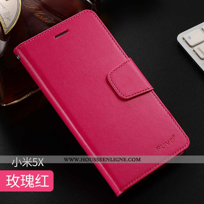 Étui Xiaomi Mi A1 Ultra Légère Fluide Doux Protection Rose Cuir Incassable