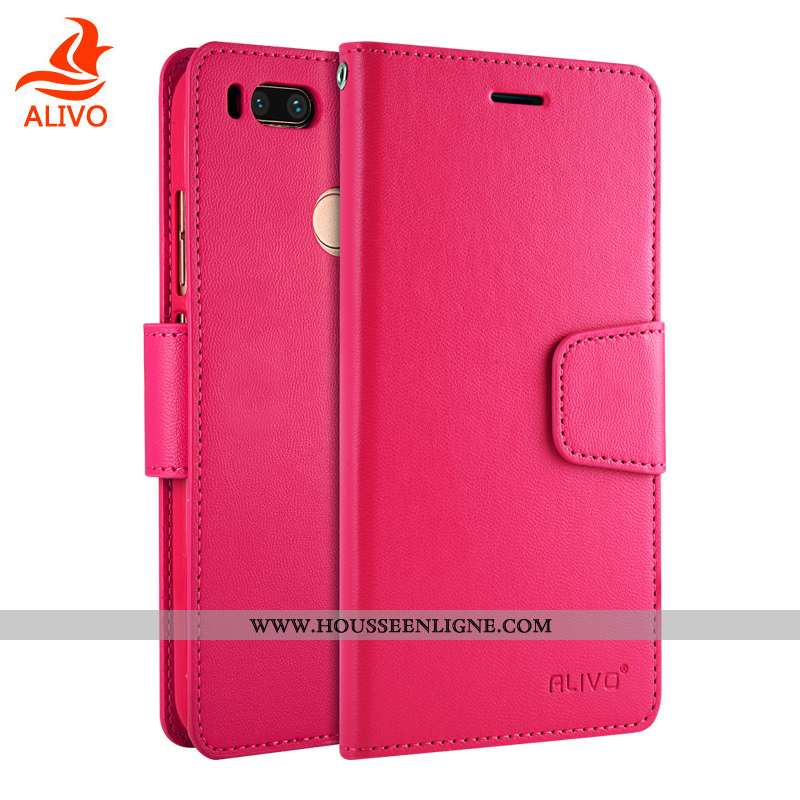 Étui Xiaomi Mi A1 Ultra Légère Fluide Doux Protection Rose Cuir Incassable