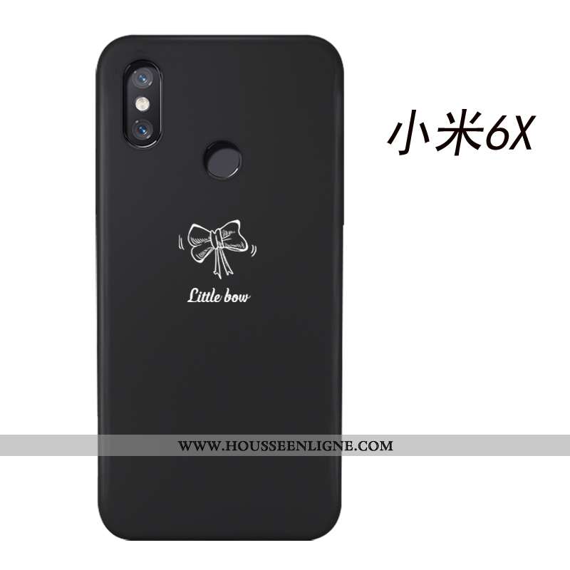 Étui Xiaomi Mi A2 Créatif Dessin Animé Noir Modèle Simple Tendance Téléphone Portable