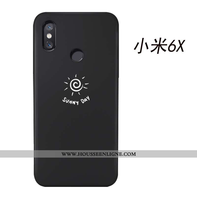 Étui Xiaomi Mi A2 Créatif Dessin Animé Noir Modèle Simple Tendance Téléphone Portable