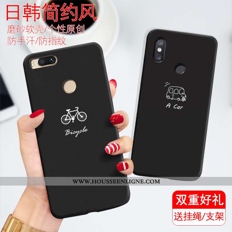 Étui Xiaomi Mi A2 Créatif Dessin Animé Noir Modèle Simple Tendance Téléphone Portable