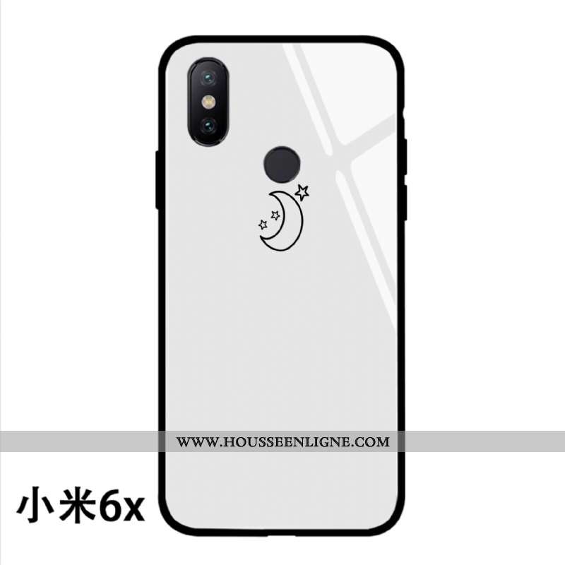 Étui Xiaomi Mi A2 Créatif Fluide Doux Brillant Verre Blanc Amoureux Blanche