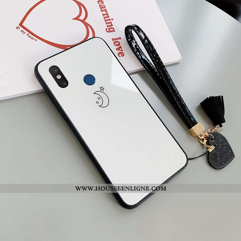 Étui Xiaomi Mi A2 Créatif Fluide Doux Brillant Verre Blanc Amoureux Blanche