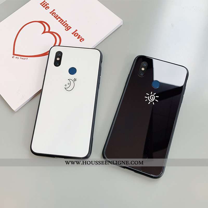 Étui Xiaomi Mi A2 Créatif Fluide Doux Brillant Verre Blanc Amoureux Blanche