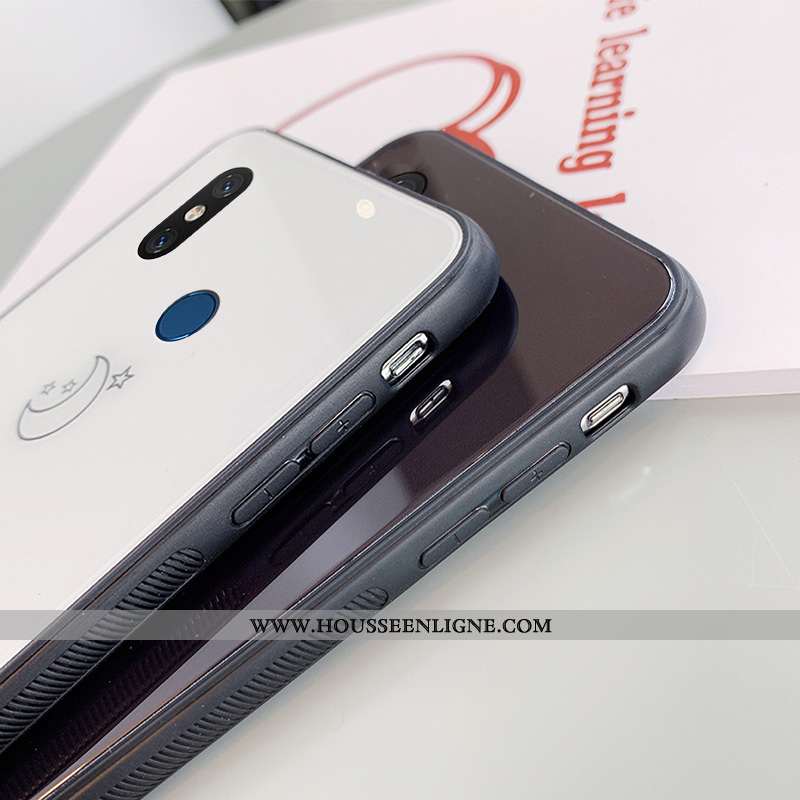 Étui Xiaomi Mi A2 Créatif Fluide Doux Brillant Verre Blanc Amoureux Blanche