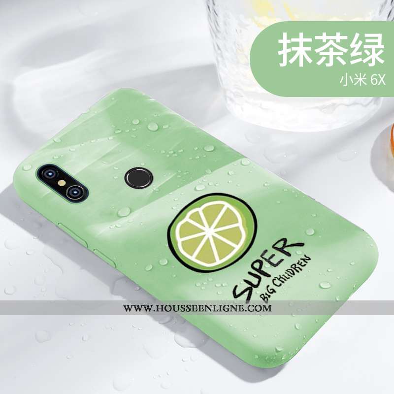 Étui Xiaomi Mi A2 Délavé En Daim Personnalité Petit Coque Tempérer Créatif Verte