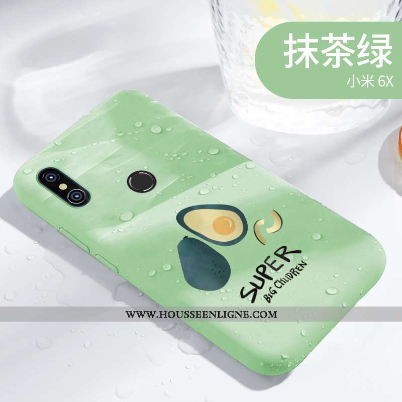 Étui Xiaomi Mi A2 Délavé En Daim Personnalité Petit Coque Tempérer Créatif Verte