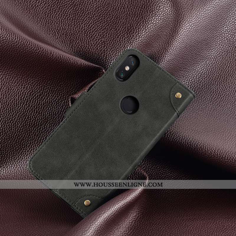 Étui Xiaomi Mi A2 Lite Créatif Portefeuille Vin Rouge Petit Téléphone Portable Coque Bordeaux