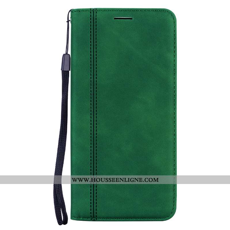Étui Xiaomi Mi A2 Lite Cuir Délavé En Daim Business Incassable Vert Petit Téléphone Portable Verte