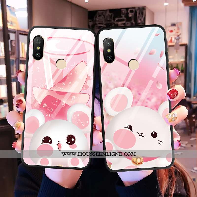 Étui Xiaomi Mi A2 Lite Dessin Animé Tendance Difficile Tout Compris Incassable Rose