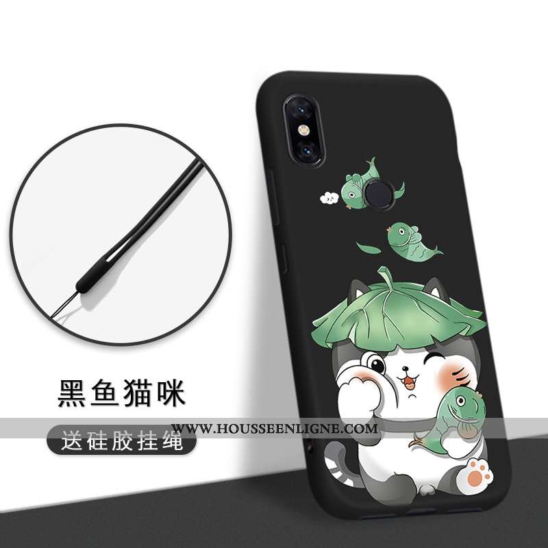Étui Xiaomi Mi A2 Lite Légère Fluide Doux Amoureux Téléphone Portable Petit Vert Incassable Bleu