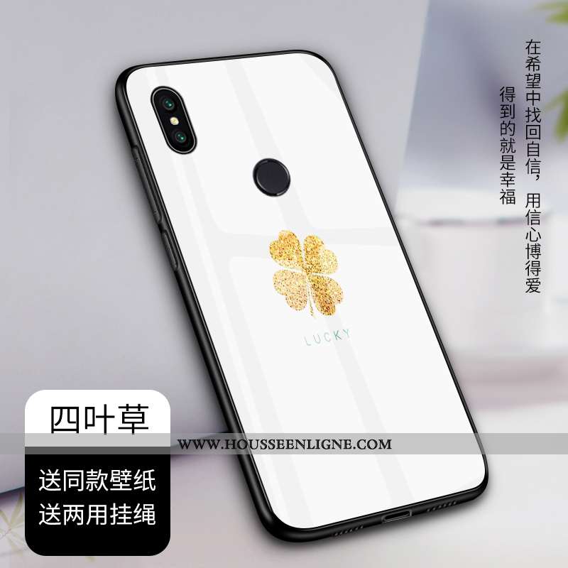 Étui Xiaomi Mi A2 Mode Verre Frais Tendance Incassable Personnalisé Créatif Blanche