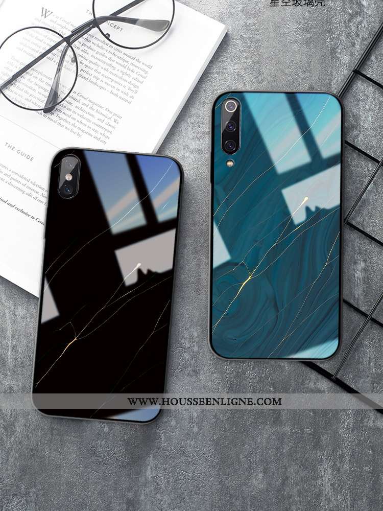 Étui Xiaomi Mi A2 Modèle Fleurie Verre Vent Simple Rouge Petit Coque Bleu