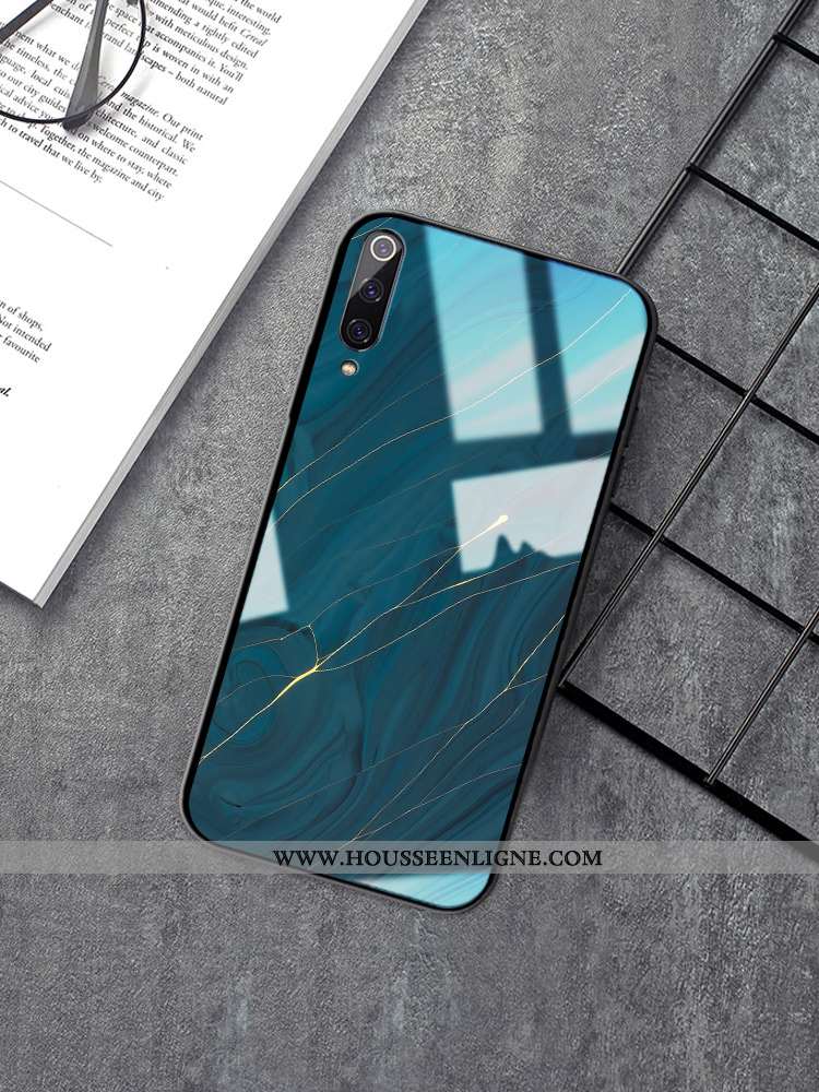Étui Xiaomi Mi A2 Modèle Fleurie Verre Vent Simple Rouge Petit Coque Bleu