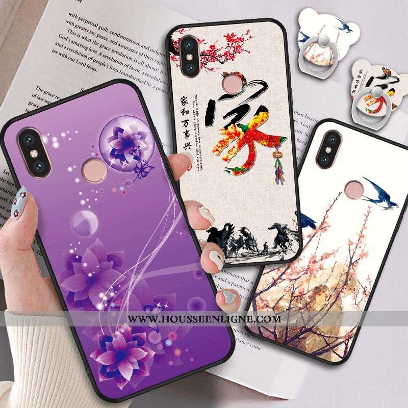 Étui Xiaomi Mi A2 Protection Personnalité Créatif Incassable Téléphone Portable Fluide Doux Violet