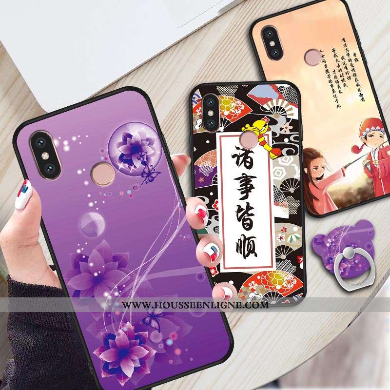 Étui Xiaomi Mi A2 Protection Personnalité Créatif Incassable Téléphone Portable Fluide Doux Violet