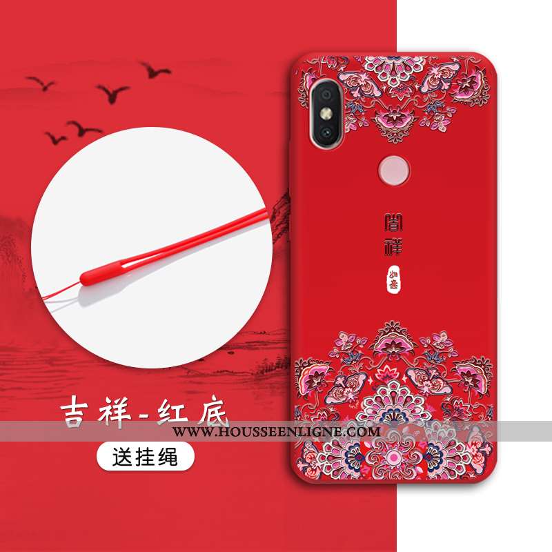 Étui Xiaomi Mi A2 Tendance Fluide Doux Tout Compris Téléphone Portable Petit Vent Rouge