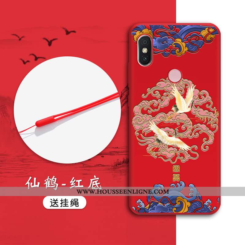 Étui Xiaomi Mi A2 Tendance Fluide Doux Tout Compris Téléphone Portable Petit Vent Rouge