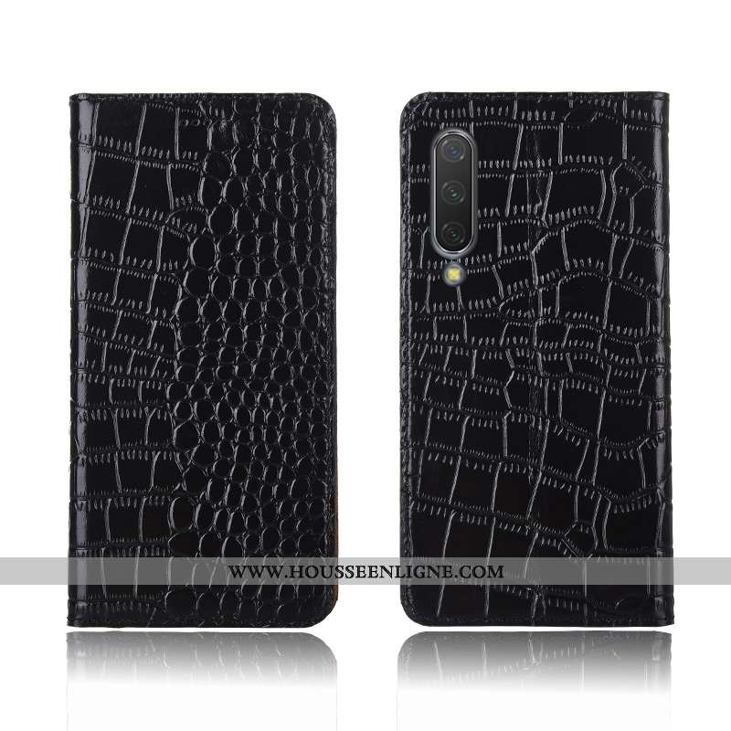 Étui Xiaomi Mi A3 Cuir Véritable Cuir Crocodile Téléphone Portable Fluide Doux Marron Coque