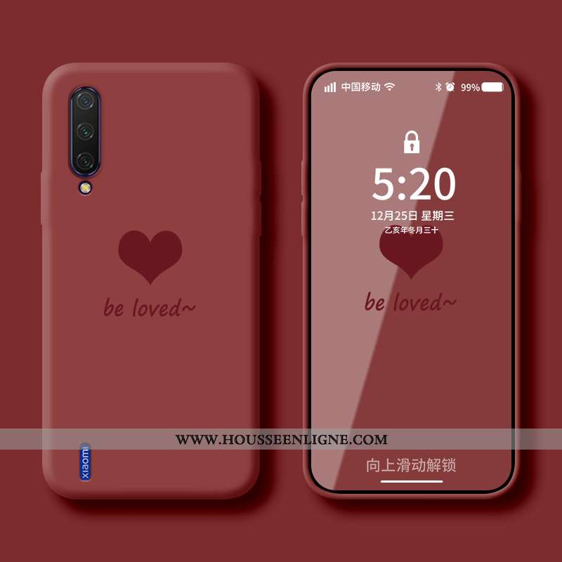 Étui Xiaomi Mi A3 Fluide Doux Silicone Amoureux Vent Nouveau Protection Verte