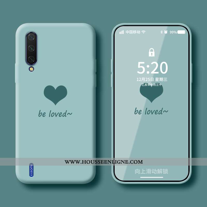 Étui Xiaomi Mi A3 Fluide Doux Silicone Amoureux Vent Nouveau Protection Verte