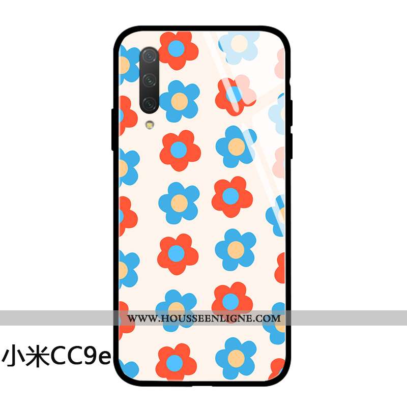 Étui Xiaomi Mi A3 Fluide Doux Silicone Fleurs Protection Noir Luxe Verre
