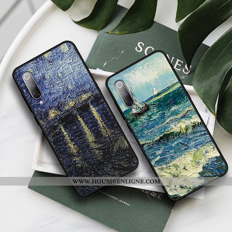 Étui Xiaomi Mi A3 Fluide Doux Silicone Modèle Personnalisé Gaufrage Protection Tout Compris Bleu