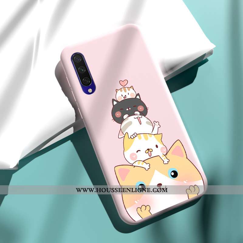Étui Xiaomi Mi A3 Légère Fluide Doux Rose Incassable Silicone Téléphone Portable