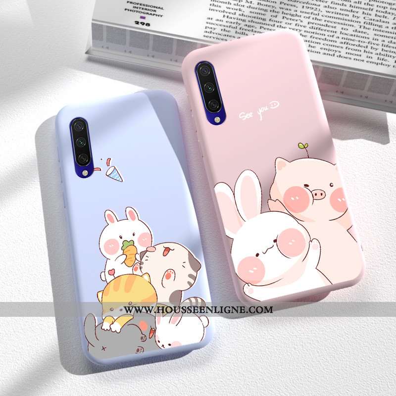 Étui Xiaomi Mi A3 Légère Fluide Doux Rose Incassable Silicone Téléphone Portable