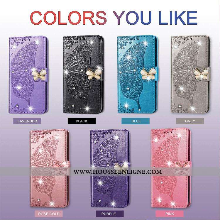 Étui Xiaomi Mi A3 Ornements Suspendus Créatif Coque Incassable Housse Cuir Violet