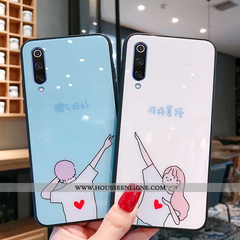 Étui Xiaomi Mi A3 Personnalité Créatif Bleu Petit Fluide Doux Tendance