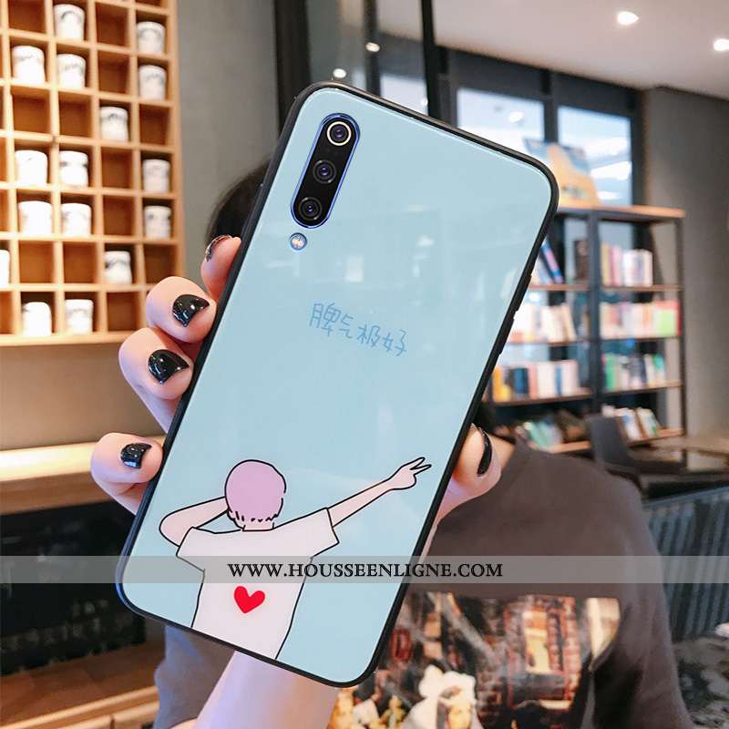 Étui Xiaomi Mi A3 Personnalité Créatif Bleu Petit Fluide Doux Tendance