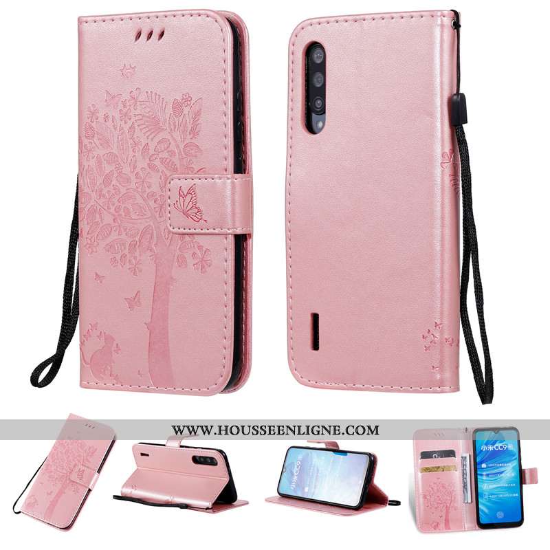 Étui Xiaomi Mi A3 Protection Cuir Silicone Téléphone Portable Incassable Petit Rose