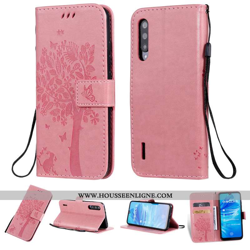 Étui Xiaomi Mi A3 Protection Cuir Silicone Téléphone Portable Incassable Petit Rose
