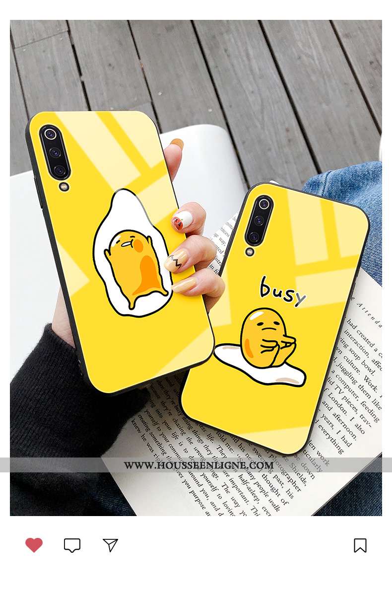 Étui Xiaomi Mi A3 Protection Verre Silicone Petit Incassable Tendance Difficile Jaune