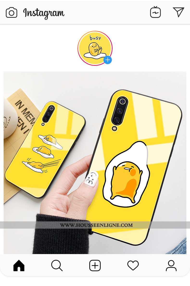 Étui Xiaomi Mi A3 Protection Verre Silicone Petit Incassable Tendance Difficile Jaune