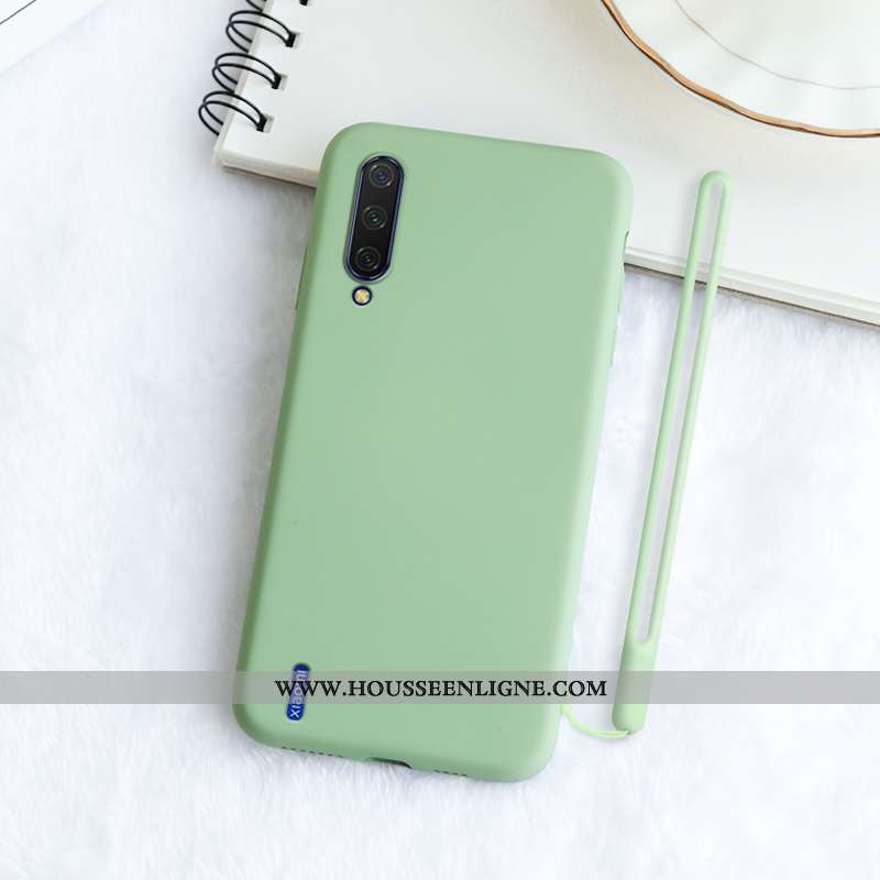 Étui Xiaomi Mi A3 Silicone Protection Délavé En Daim Incassable Ornements Suspendus Simple Noir