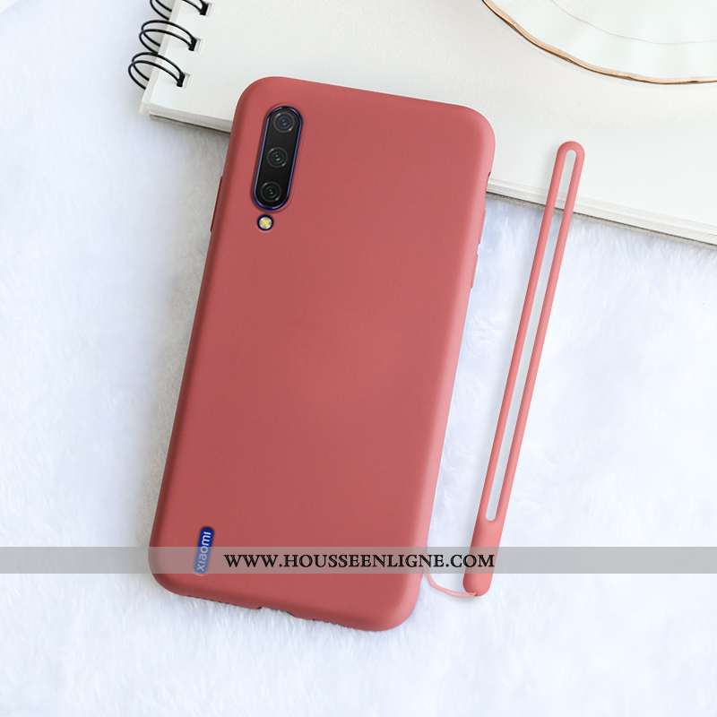 Étui Xiaomi Mi A3 Silicone Protection Délavé En Daim Incassable Ornements Suspendus Simple Noir