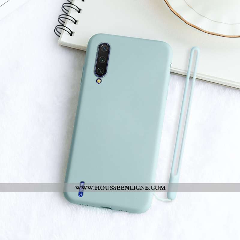 Étui Xiaomi Mi A3 Silicone Protection Délavé En Daim Incassable Ornements Suspendus Simple Noir