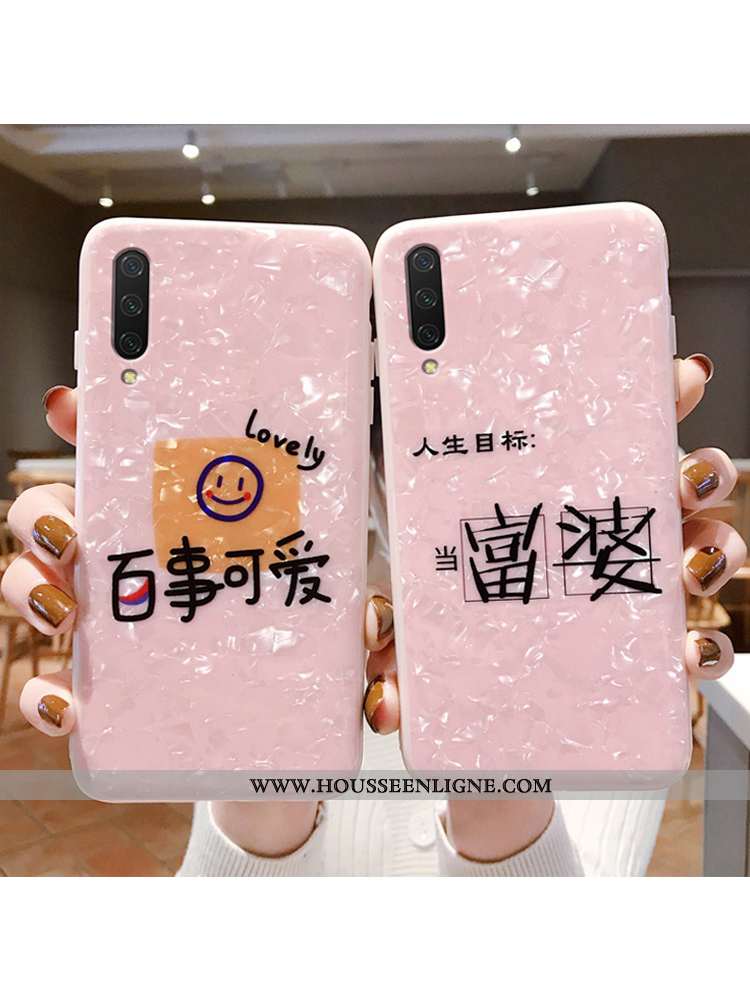 Étui Xiaomi Mi A3 Tendance Fluide Doux Silicone Téléphone Portable Rose Tout Compris Petit