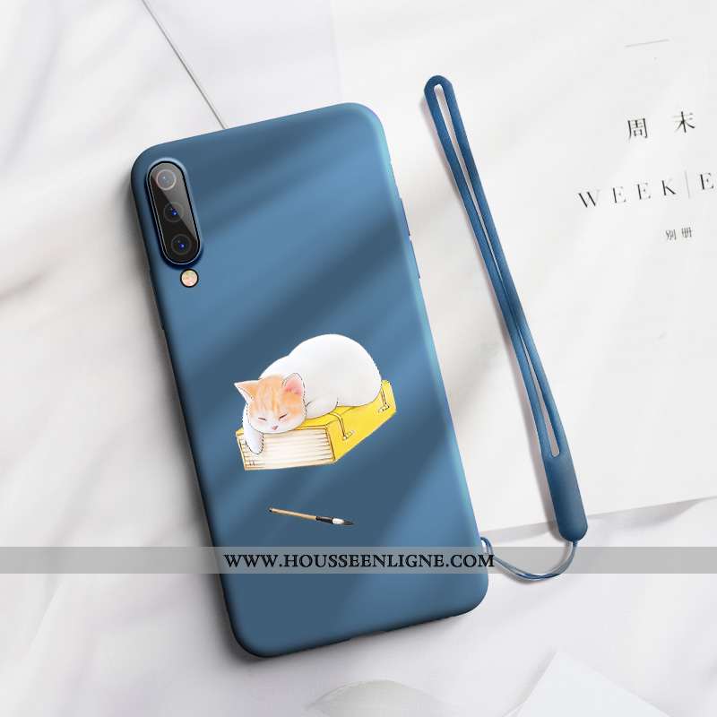 Étui Xiaomi Mi A3 Tendance Fluide Doux Simple Petit Nouveau Silicone Bleu Marin Bleu Foncé