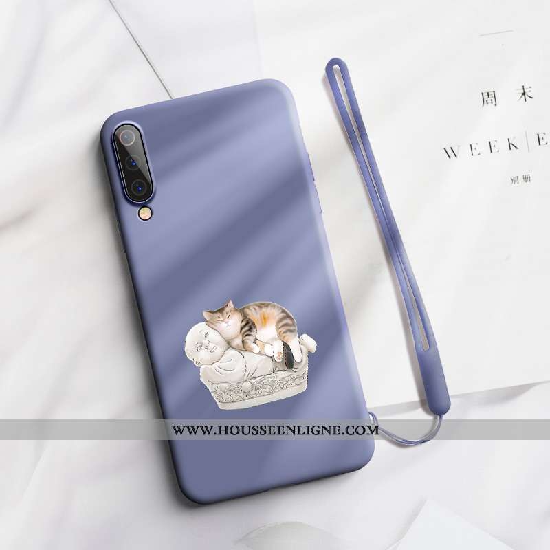 Étui Xiaomi Mi A3 Tendance Fluide Doux Simple Petit Nouveau Silicone Bleu Marin Bleu Foncé