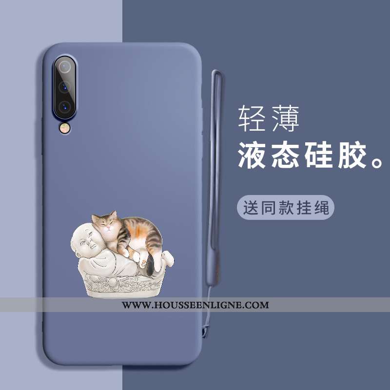 Étui Xiaomi Mi A3 Tendance Fluide Doux Simple Petit Nouveau Silicone Bleu Marin Bleu Foncé