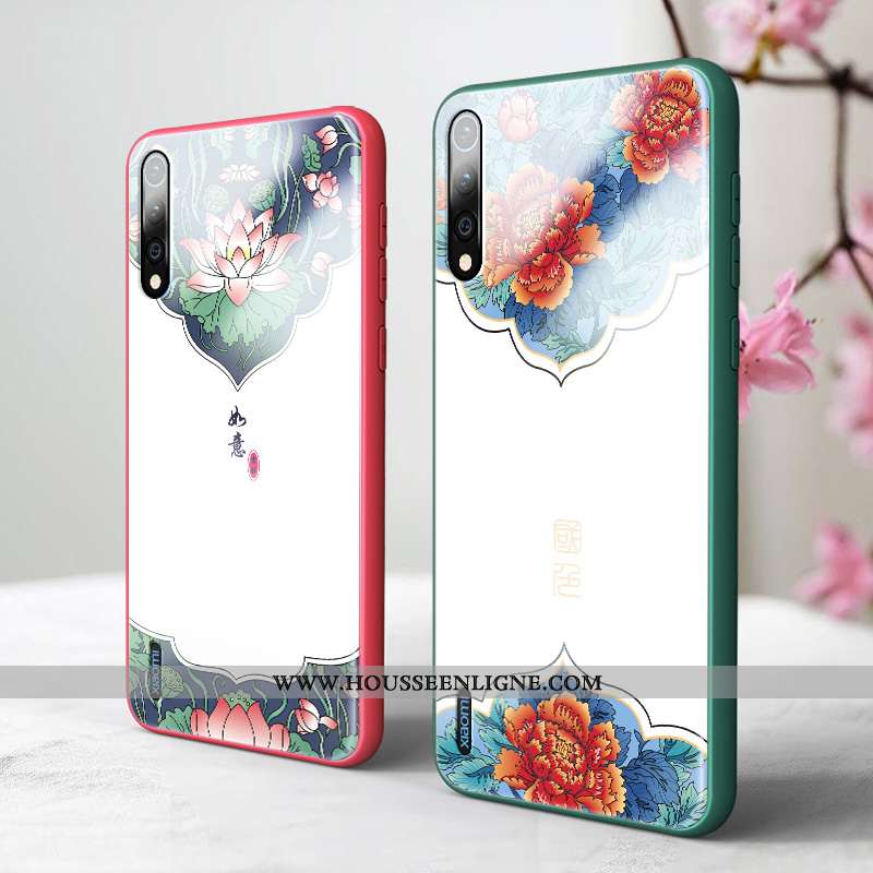 Étui Xiaomi Mi A3 Tendance Silicone Coque Art Protection Petit Miroir Rouge