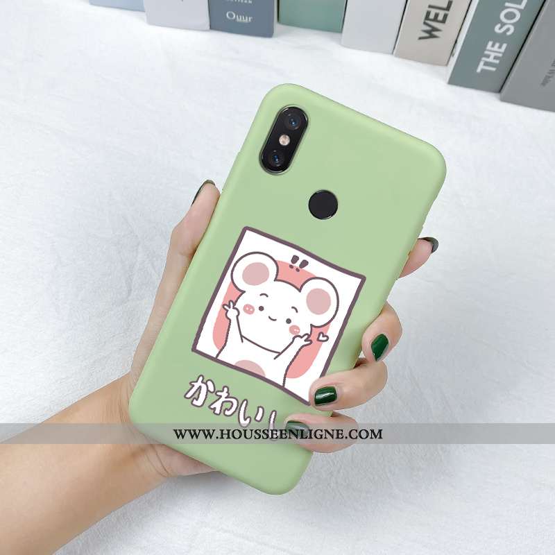 Étui Xiaomi Mi Max 3 Charmant Tendance Rat Dessin Animé Silicone Petit Fluide Doux Verte