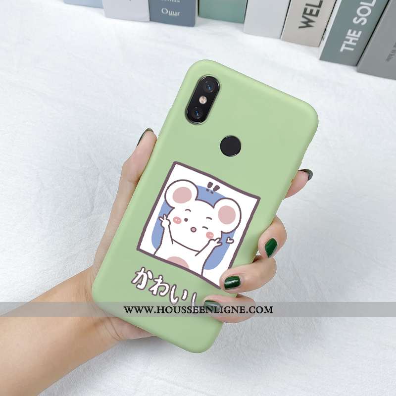 Étui Xiaomi Mi Max 3 Charmant Tendance Rat Dessin Animé Silicone Petit Fluide Doux Verte