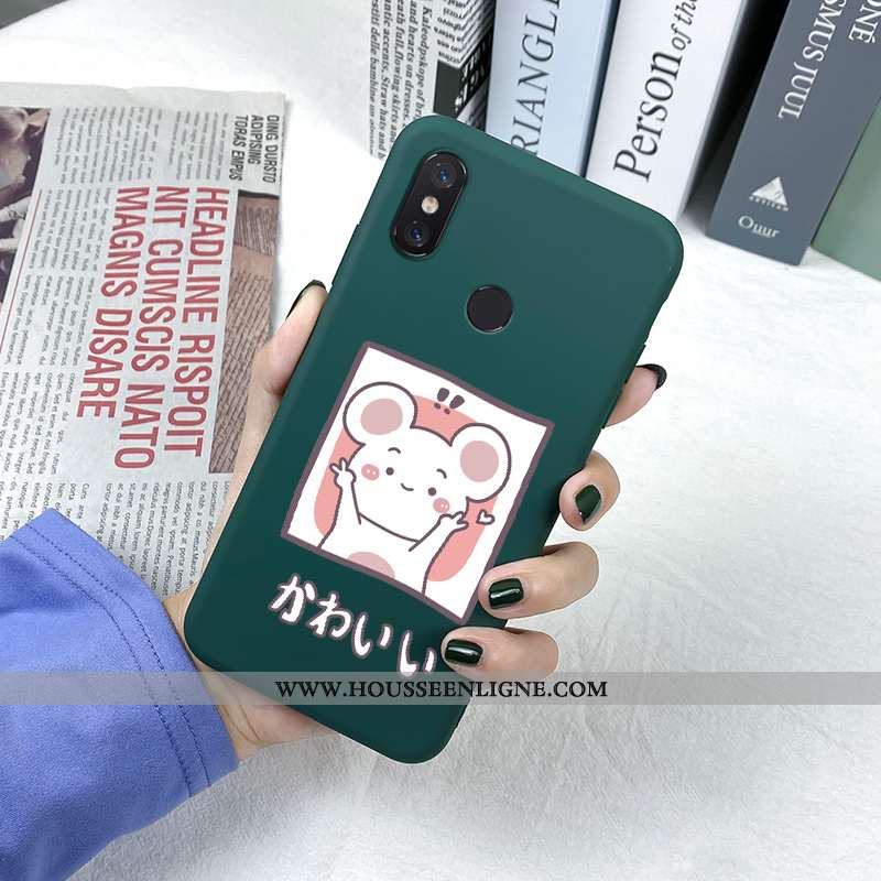 Étui Xiaomi Mi Max 3 Charmant Tendance Rat Dessin Animé Silicone Petit Fluide Doux Verte