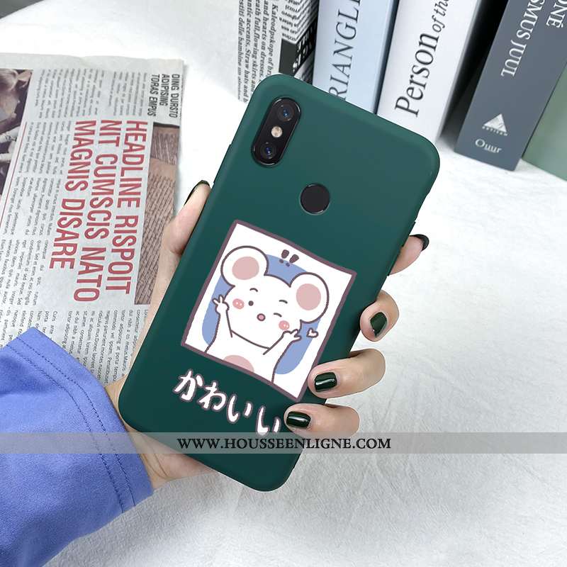 Étui Xiaomi Mi Max 3 Charmant Tendance Rat Dessin Animé Silicone Petit Fluide Doux Verte