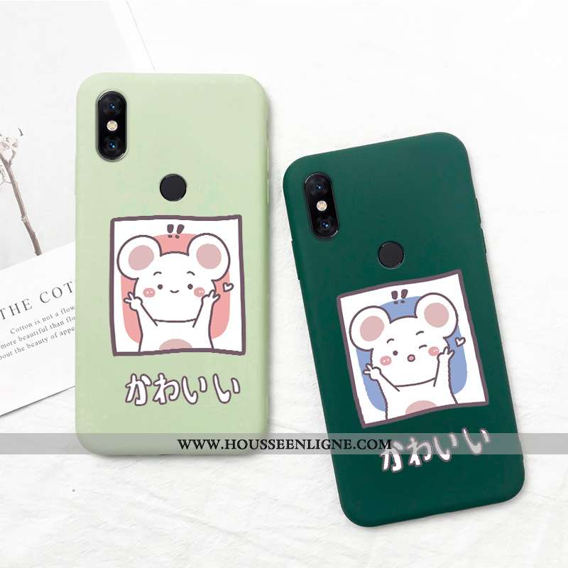 Étui Xiaomi Mi Max 3 Charmant Tendance Rat Dessin Animé Silicone Petit Fluide Doux Verte