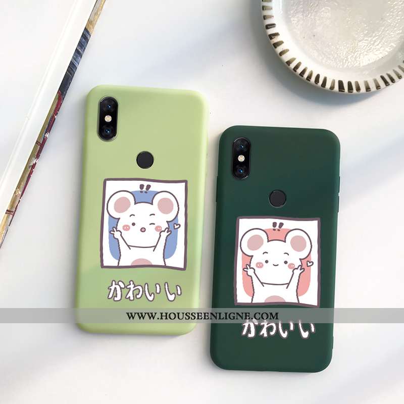 Étui Xiaomi Mi Max 3 Charmant Tendance Rat Dessin Animé Silicone Petit Fluide Doux Verte